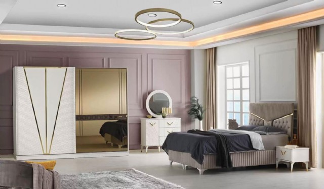 Meva Yatak Odası Takımı Sürgülü Aynalı Modern Yatak Odası Mobilya