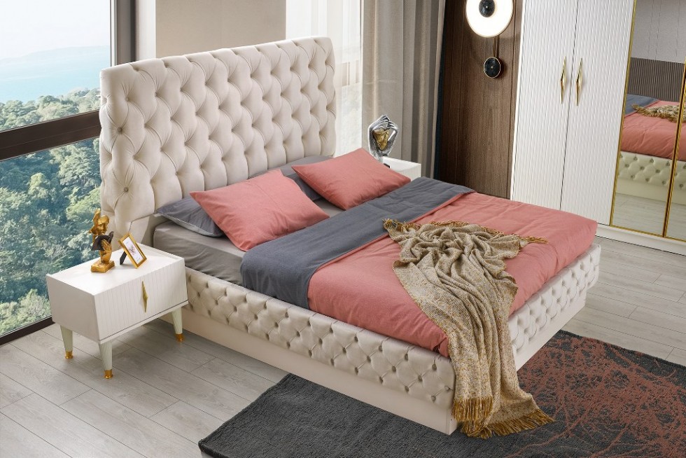 Palmira Yatak Odası Takımı 6 Kapaklı Modern Lüks Yatak Odası Mobilya