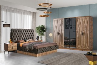 Barok Yatak Odası Takımı 6 Kapaklı Modern Yatak Odası Mobilya Takımı