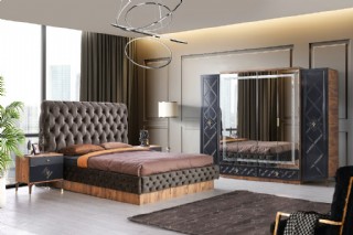 Etna Yatak Odası Takımı 6 Kapaklı Aynalı Modern Yatak Odası Mobilyası
