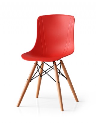 Meyra Sandalye - Kırmızı - Metal & Ahşap